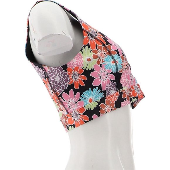 NWT WVVY BT FITTY BRITTTTY POWER ONE SHOULDER BRA BLACK FLORAL PRINT MEDIUM - Picture 7 of 12
